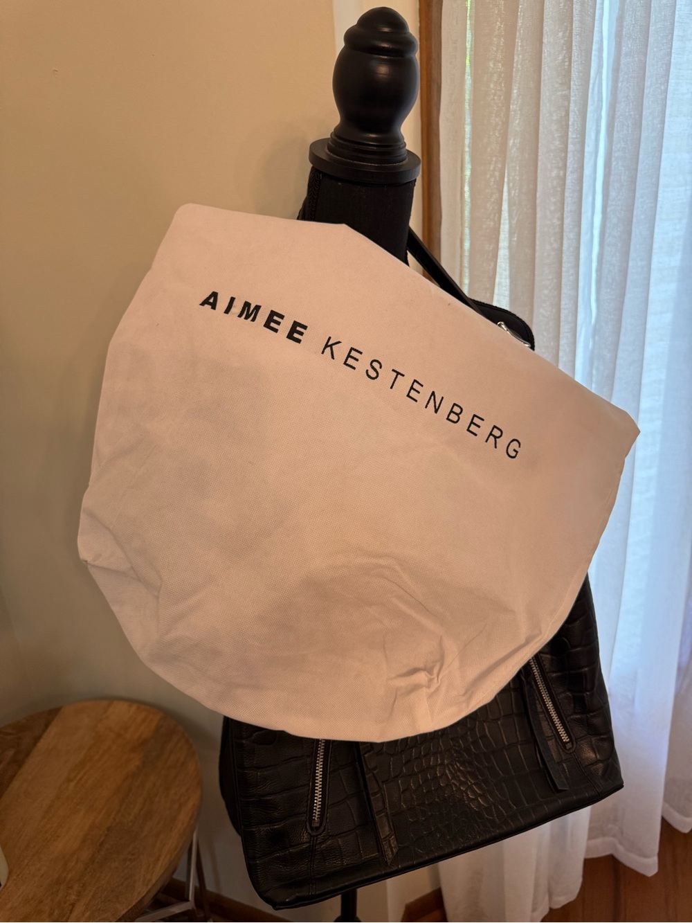 Aimee Kestenberg Black Croc-Embossed Hobo Bag - Picture 6 of 6